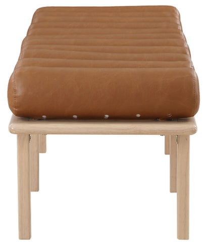 Immerse Cognac Faux Leather Bench Cognac