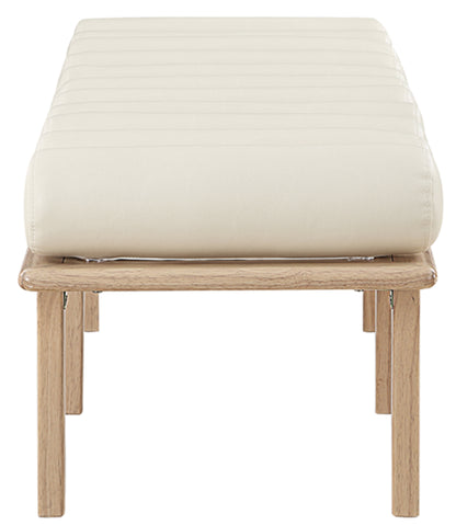 Dimple Cream Vegan Leather Bench