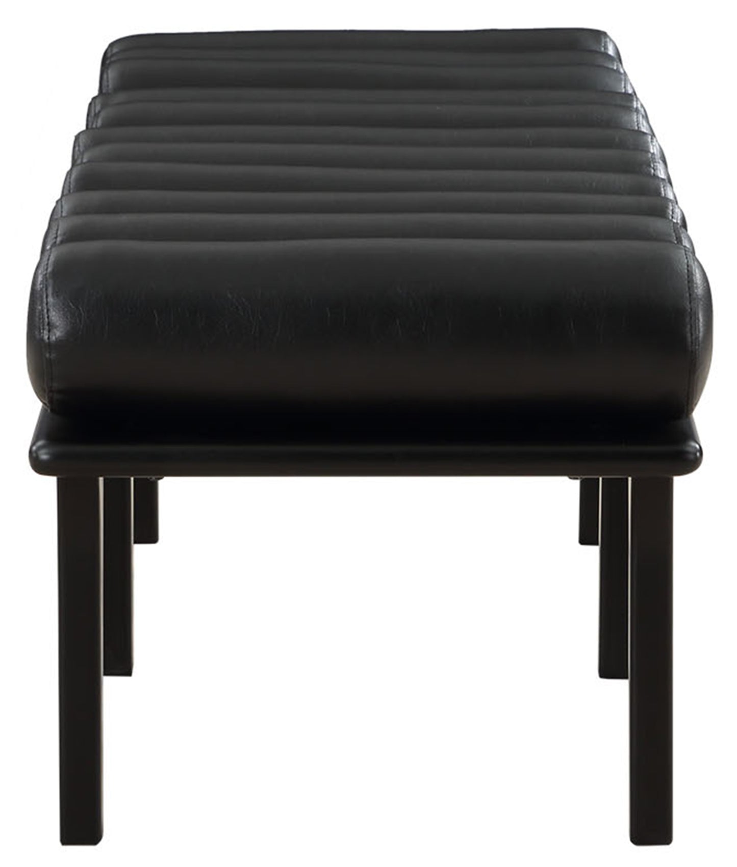 immerse black faux leather bench black