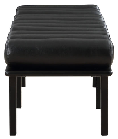 Immerse Black Faux Leather Bench Black