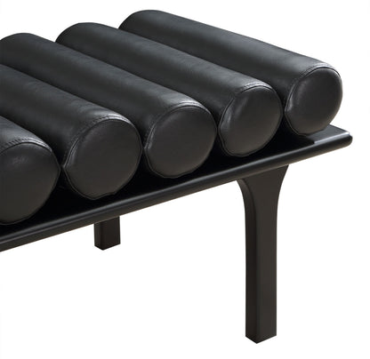 Immerse Black Faux Leather Bench Black