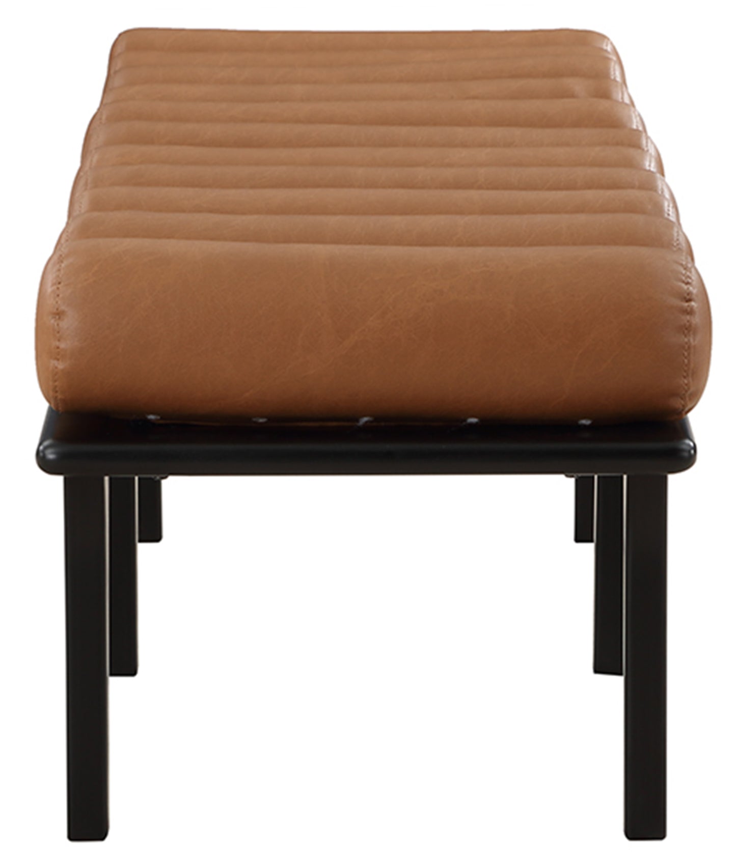 immerse cognac faux leather bench cognac