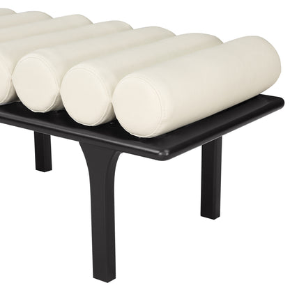 Dimple Cream Vegan Leather Bench