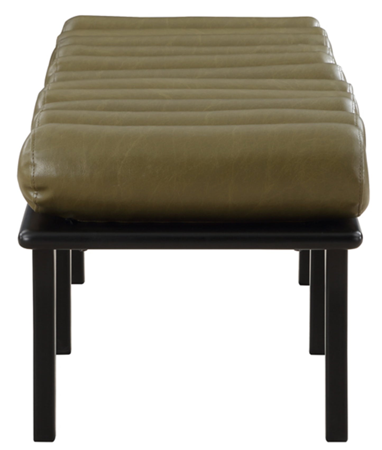 immerse olive green faux leather bench olive