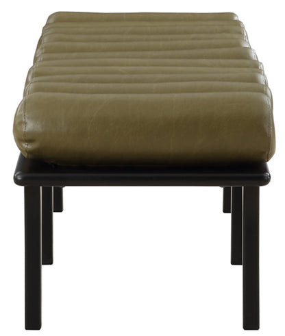 Immerse Olive Green Faux Leather Bench Olive