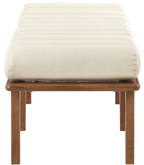 Immerse Cream Faux Leather Bench Cream