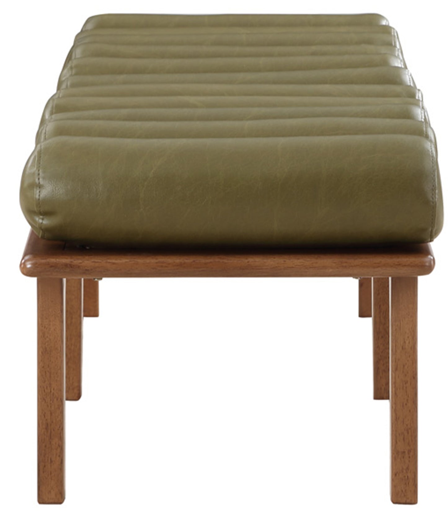 immerse olive green faux leather bench olive