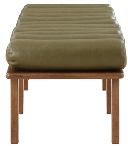 Immerse Olive Green Faux Leather Bench Olive