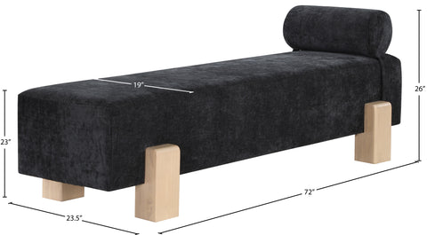Westfield Black Chenille Fabric Bench