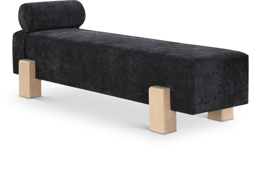 Westfield Black Chenille Fabric Bench