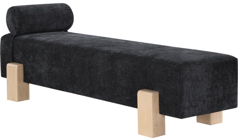 Westfield Black Chenille Fabric Bench