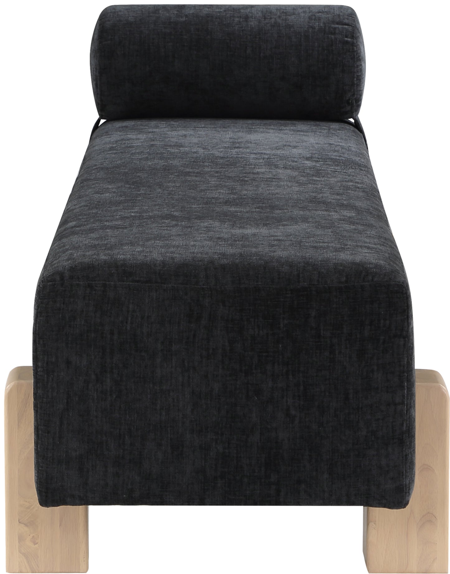 logan black chenille fabric bench black