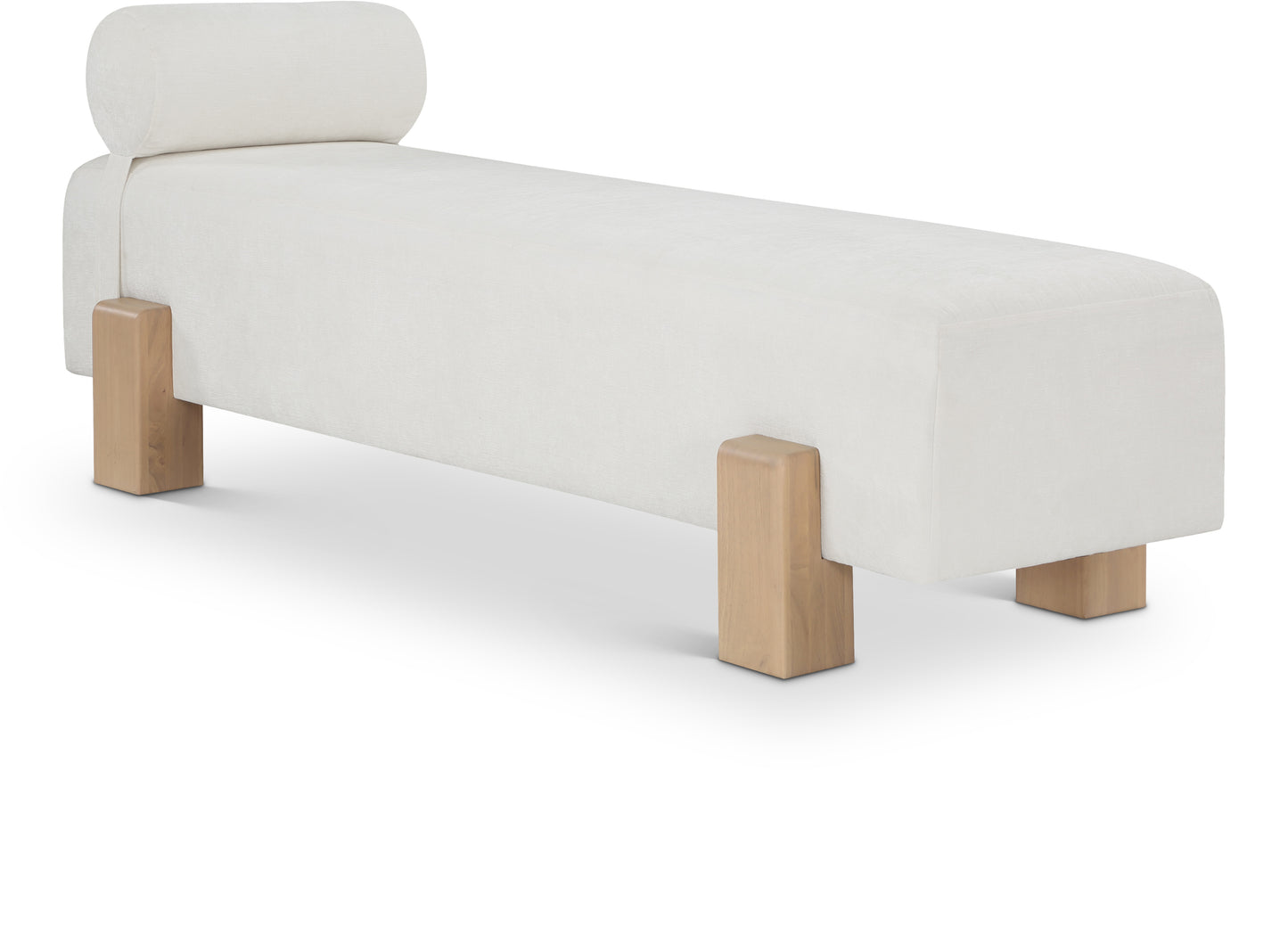 westfield cream chenille fabric bench