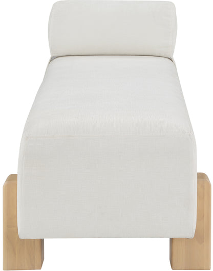 Logan Cream Chenille Fabric Bench Cream