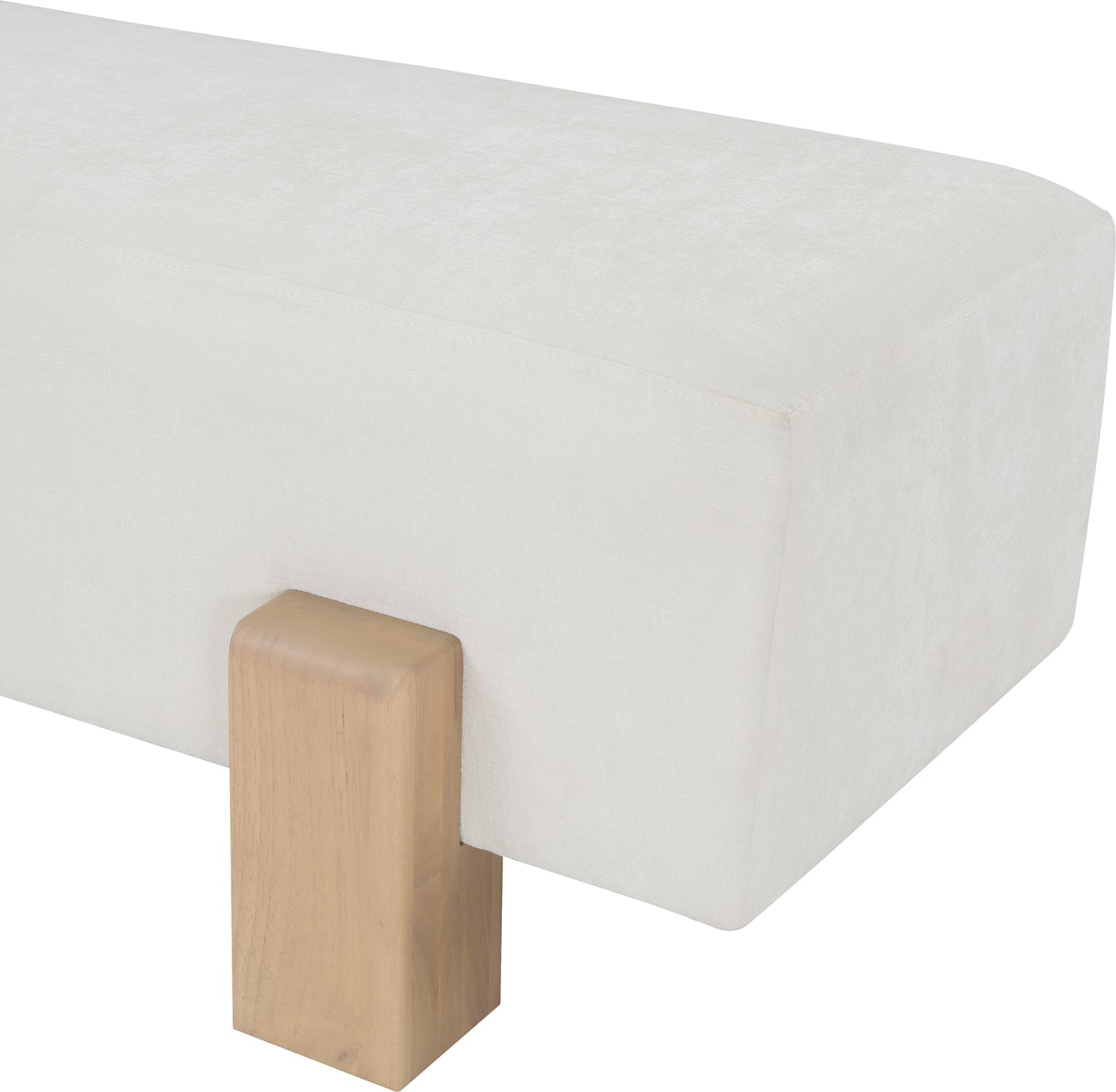 westfield cream chenille fabric bench