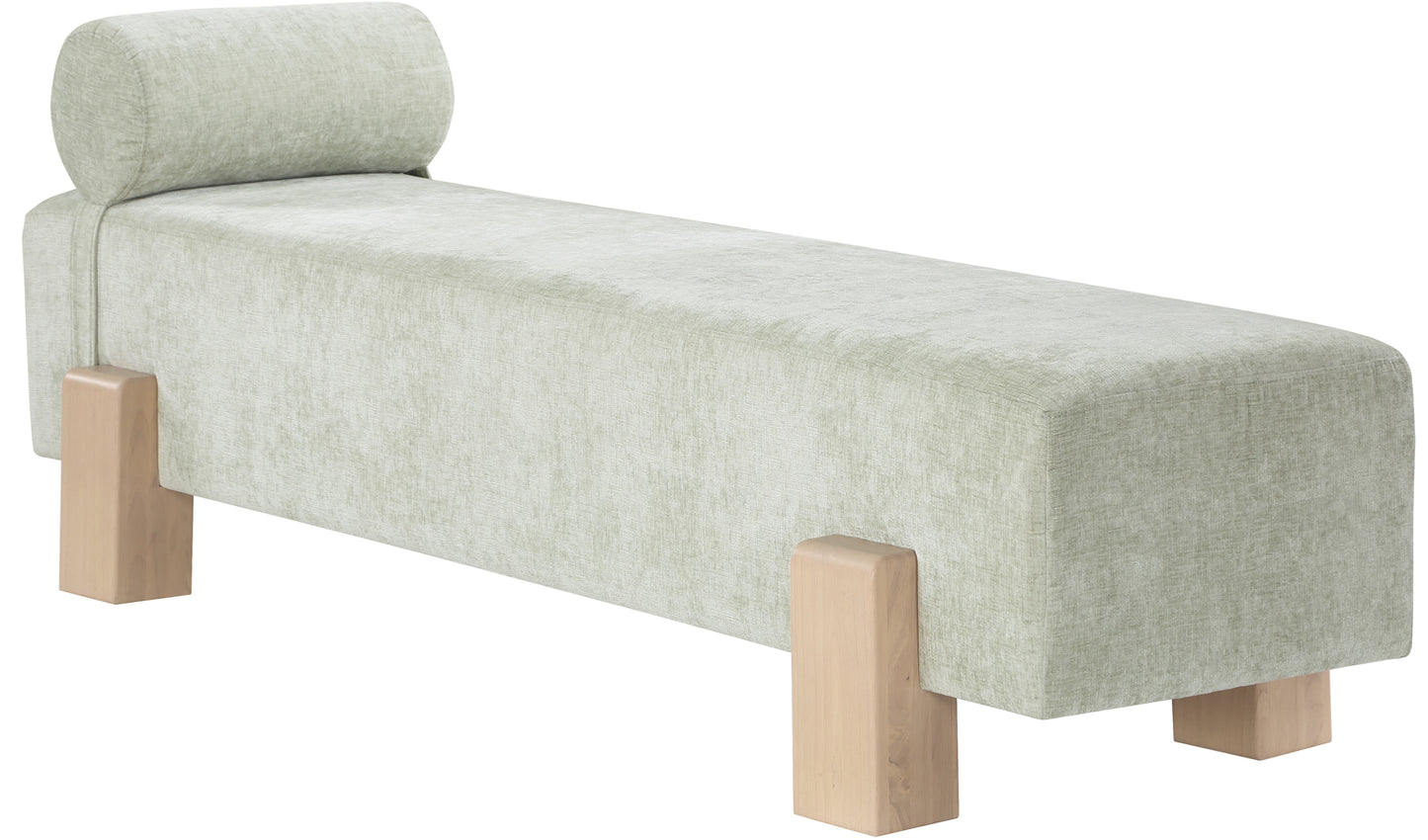 westfield mint green chenille fabric bench