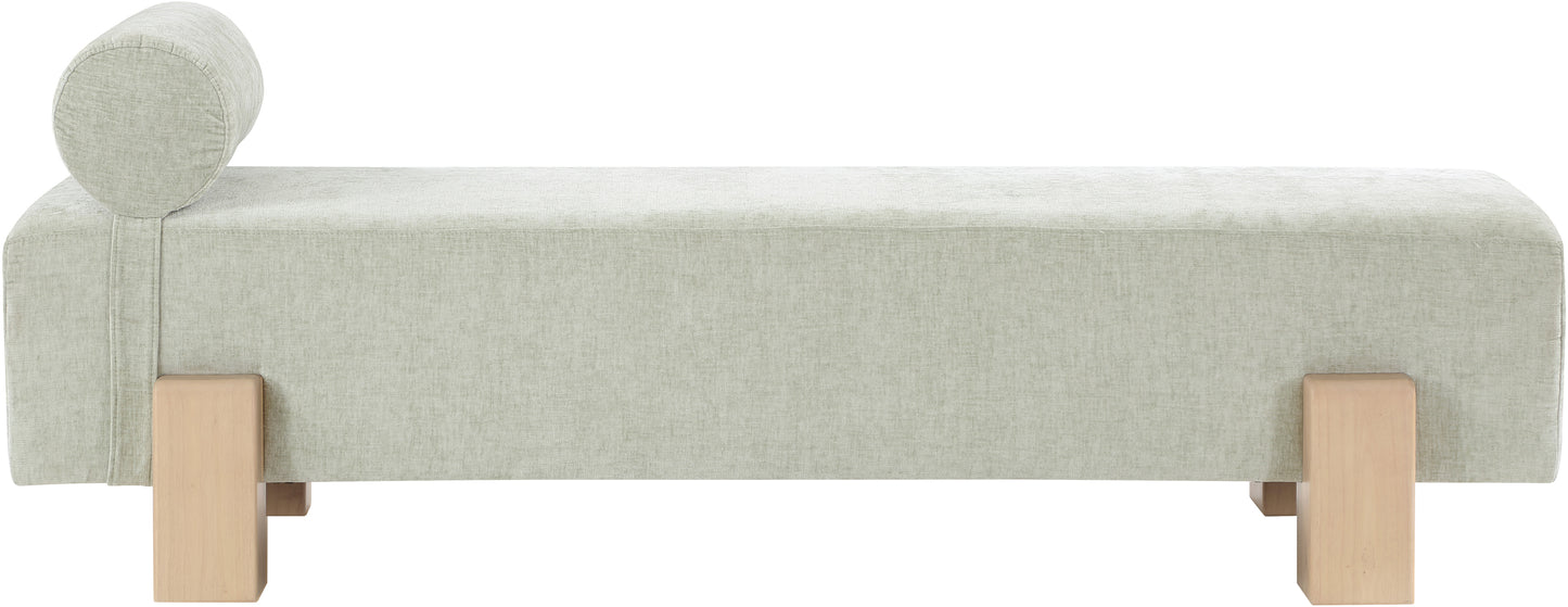 westfield mint green chenille fabric bench