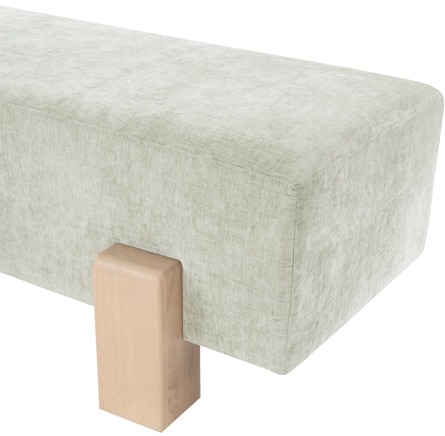 logan mint green chenille fabric bench mint