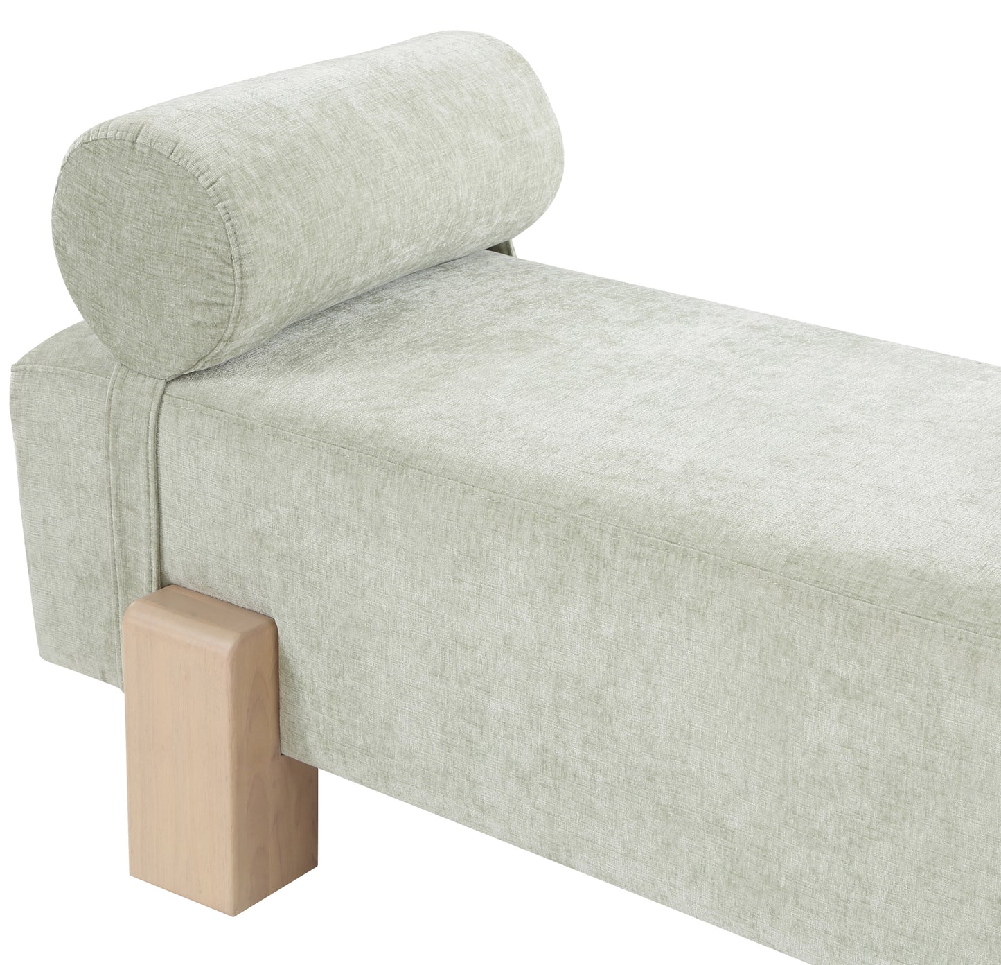 logan mint green chenille fabric bench mint