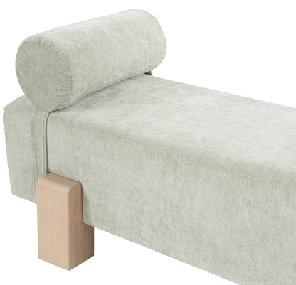 Logan Mint Green Chenille Fabric Bench Mint