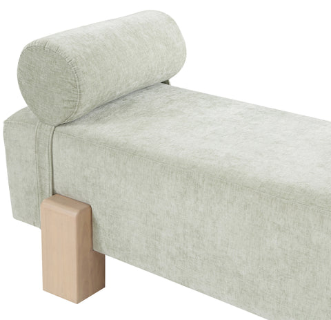 Logan Mint Green Chenille Fabric Bench Mint