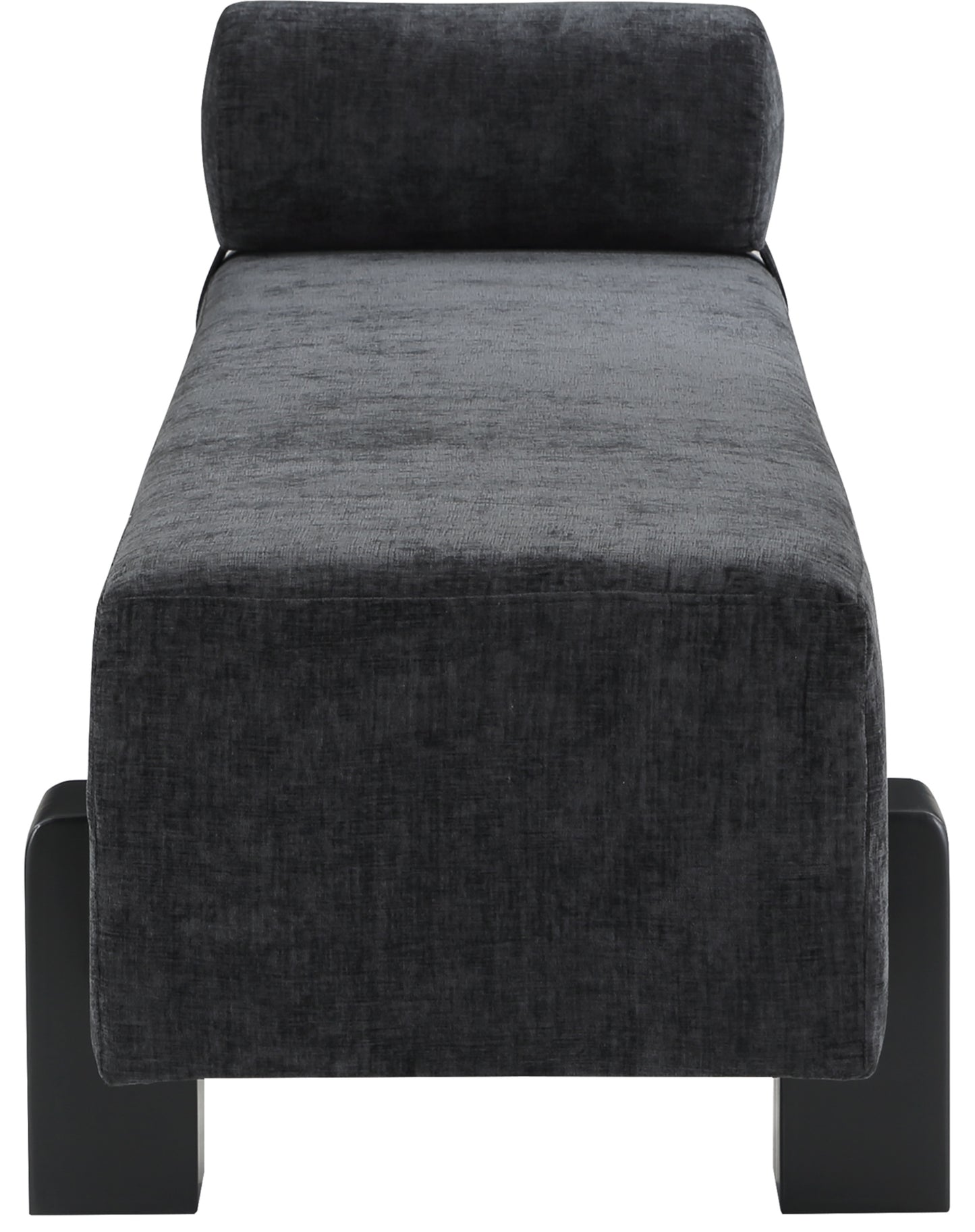 logan black chenille fabric bench black