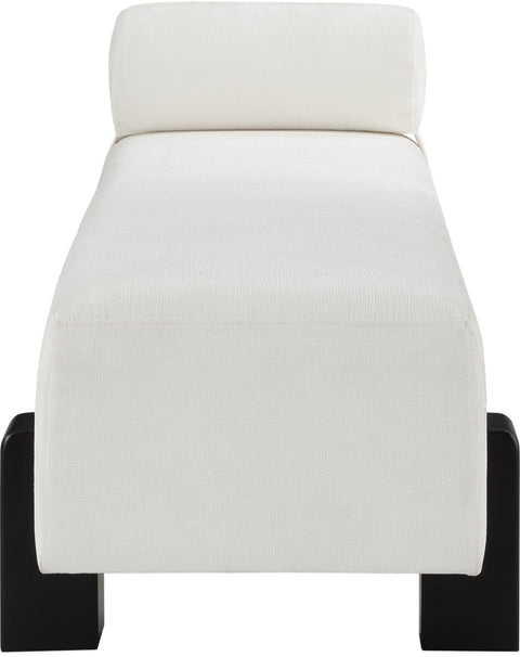 Logan Cream Chenille Fabric Bench Cream