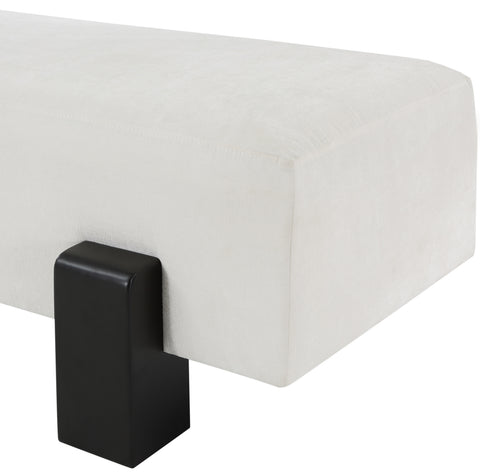 Logan Cream Chenille Fabric Bench Cream