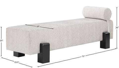 Quinn Grey Chenille Fabric Upholstered Bench, 1 Piece