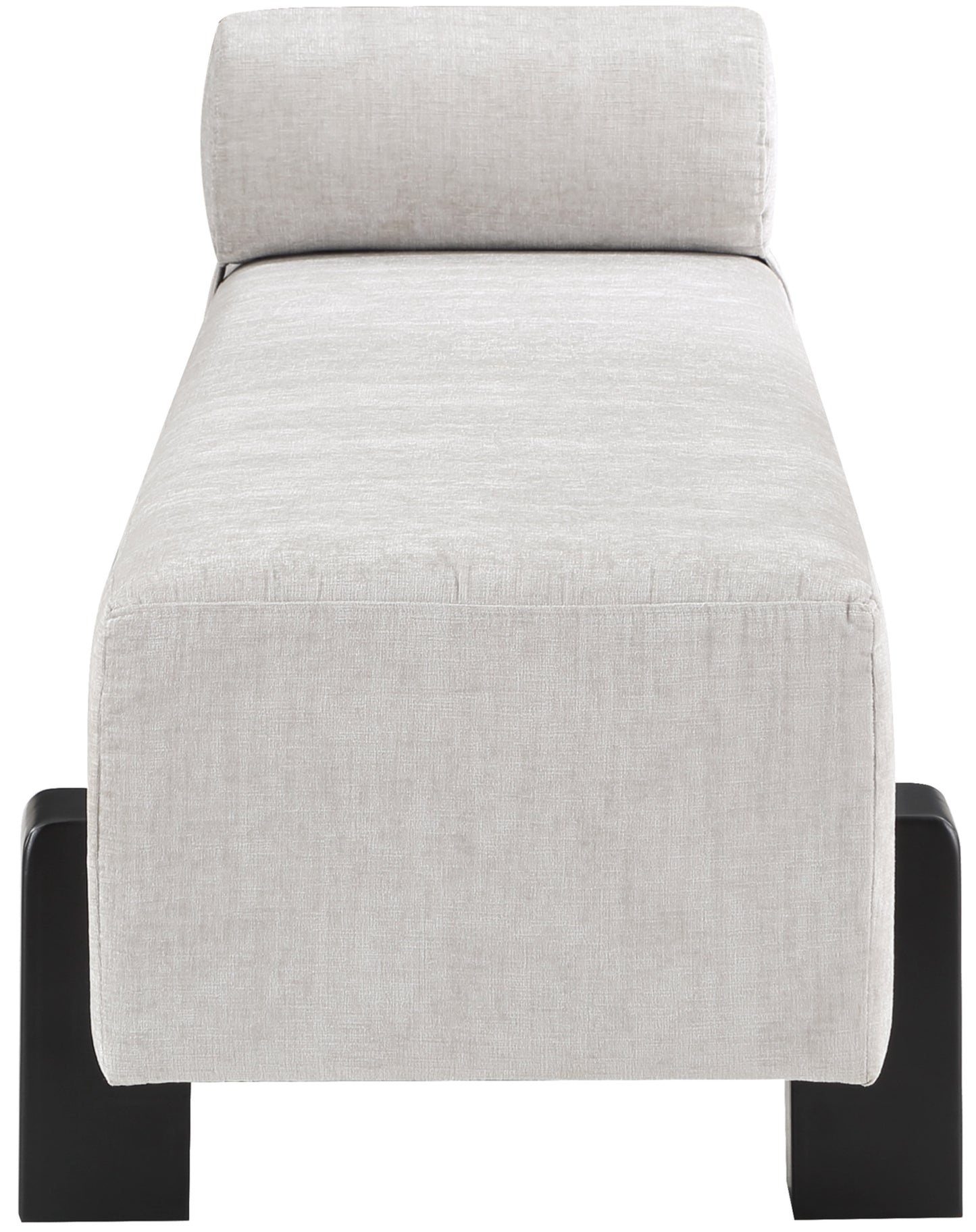 logan light grey chenille fabric bench grey