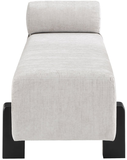 Logan Light Grey Chenille Fabric Bench Grey