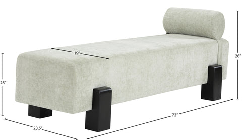Quinn Mint Green Chenille Fabric Upholstered Bench, 1 Piece (Style 2)