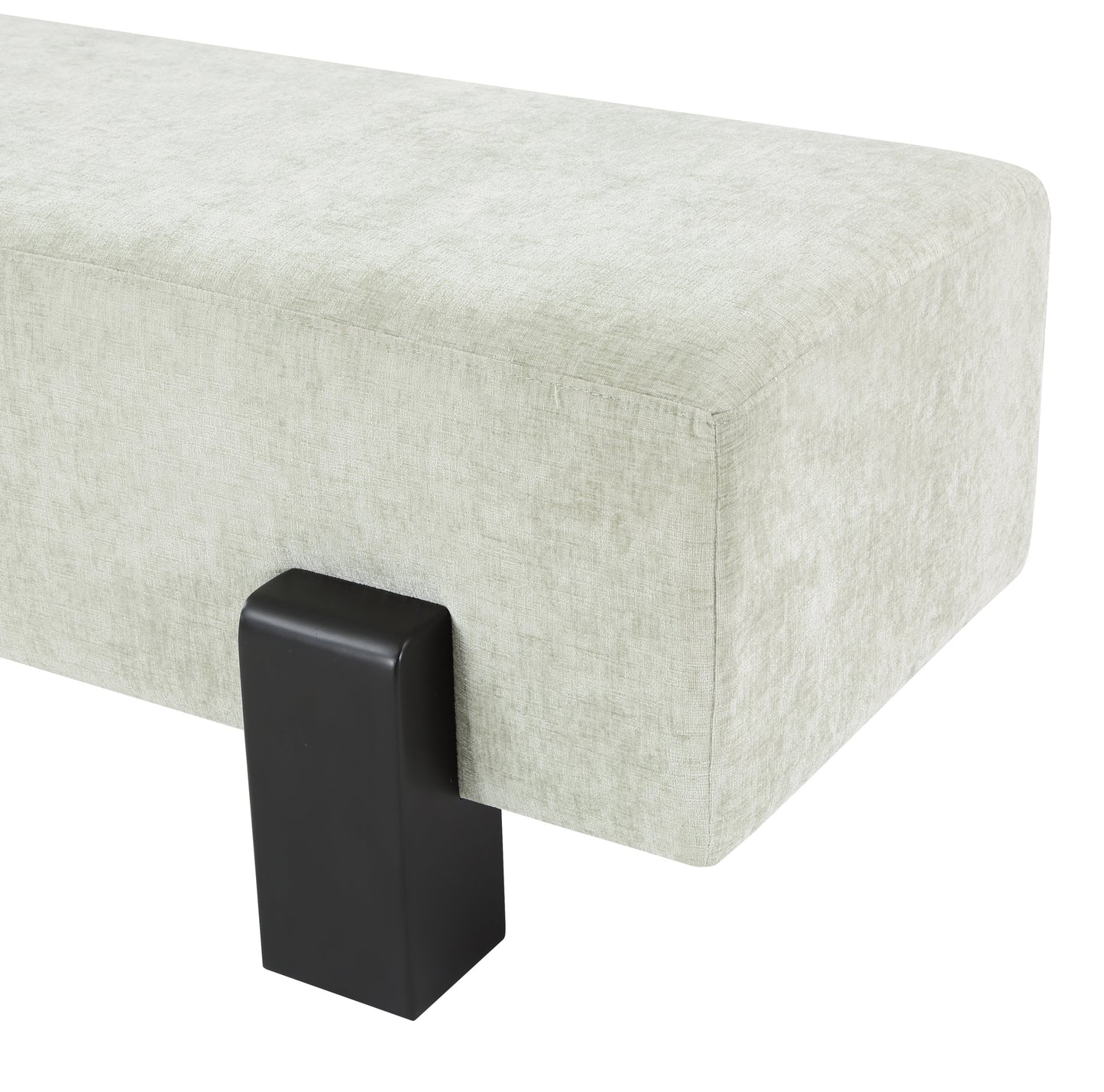 logan mint green chenille fabric bench mint