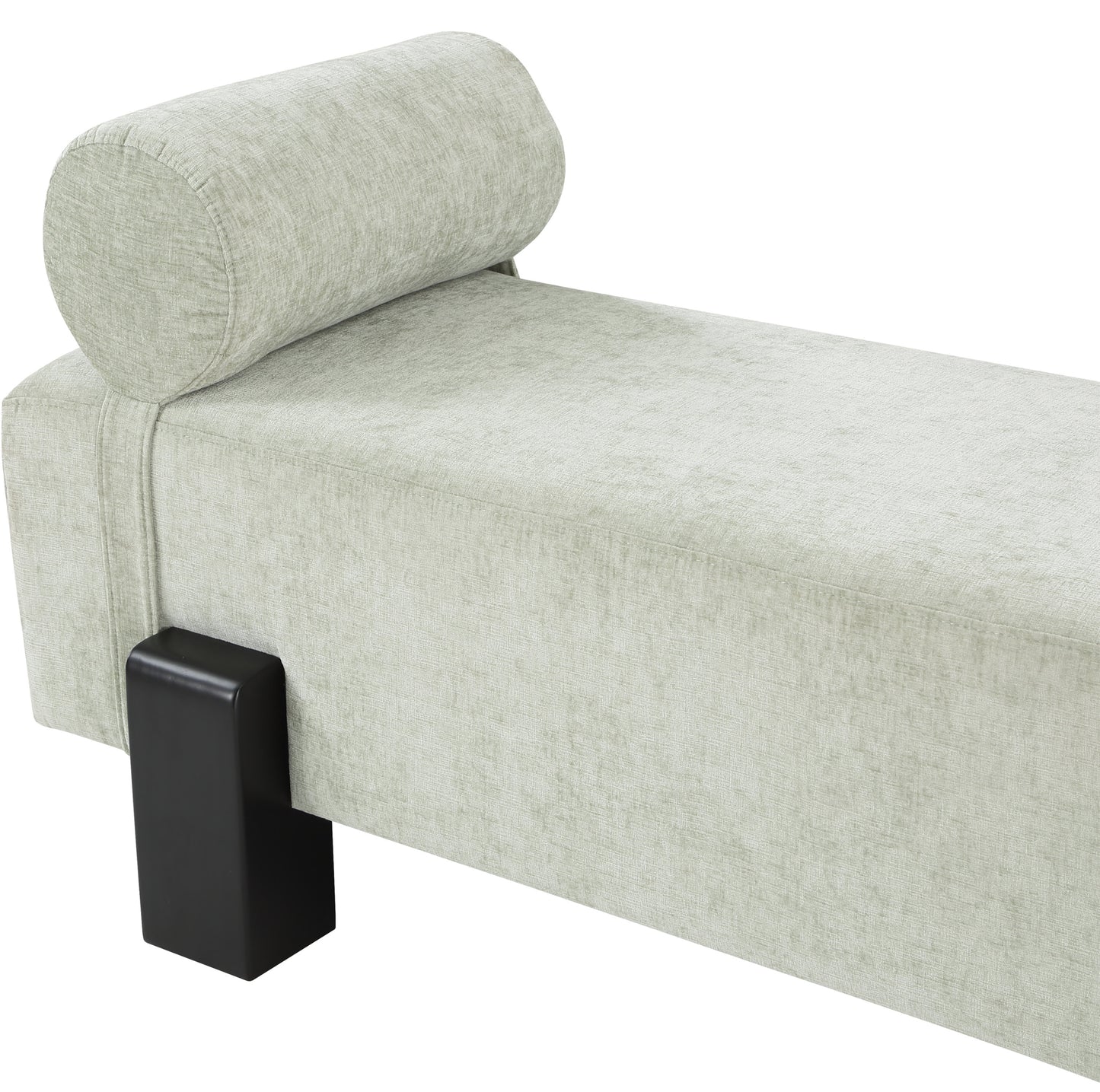 logan mint green chenille fabric bench mint