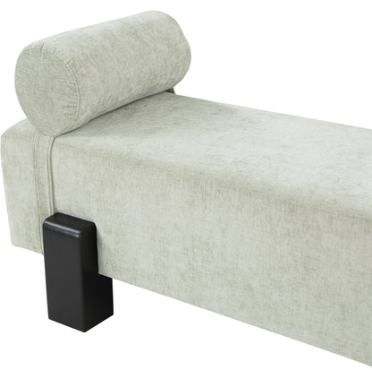 Logan Mint Green Chenille Fabric Bench Mint