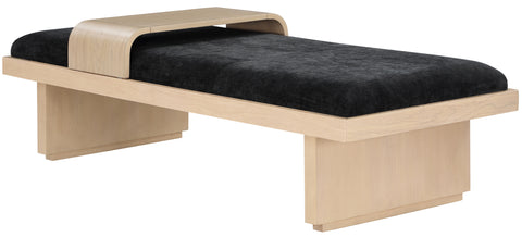 Zaire Black Chenille Fabric Bench