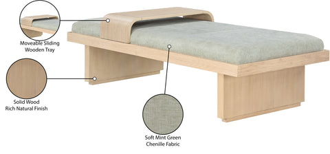 Zaire Mint Green Chenille Fabric Bench