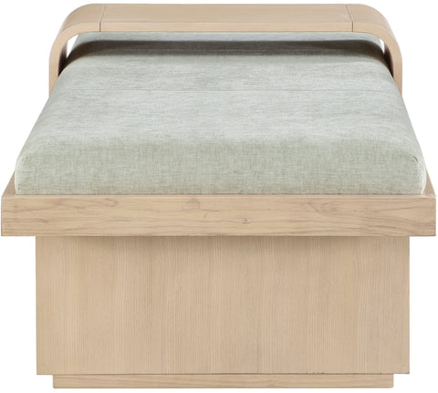 Petal Mint Green Chenille Fabric Bench Mint