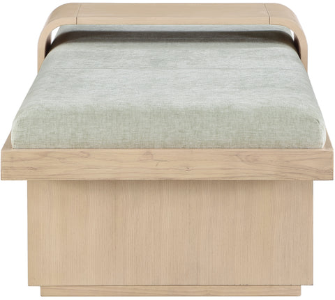 Zaire Mint Green Chenille Fabric Bench