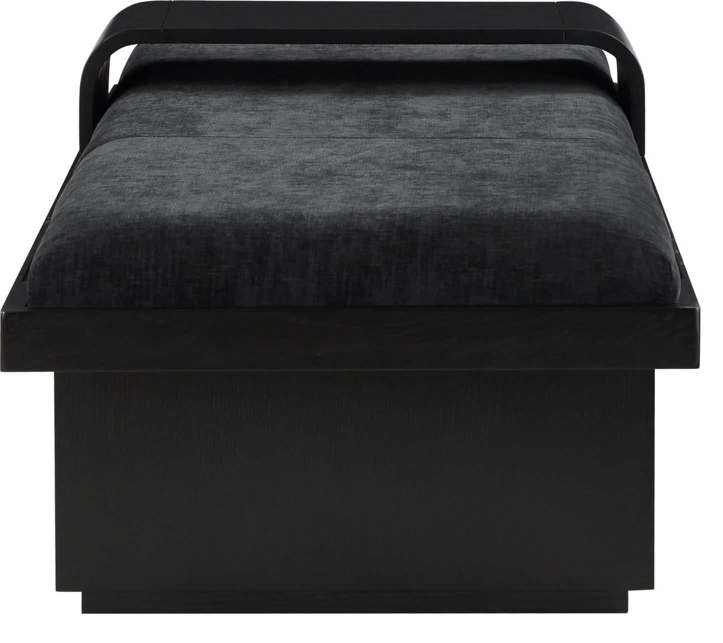 petal black chenille fabric bench black