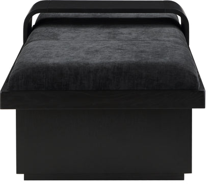 Petal Black Chenille Fabric Bench Black