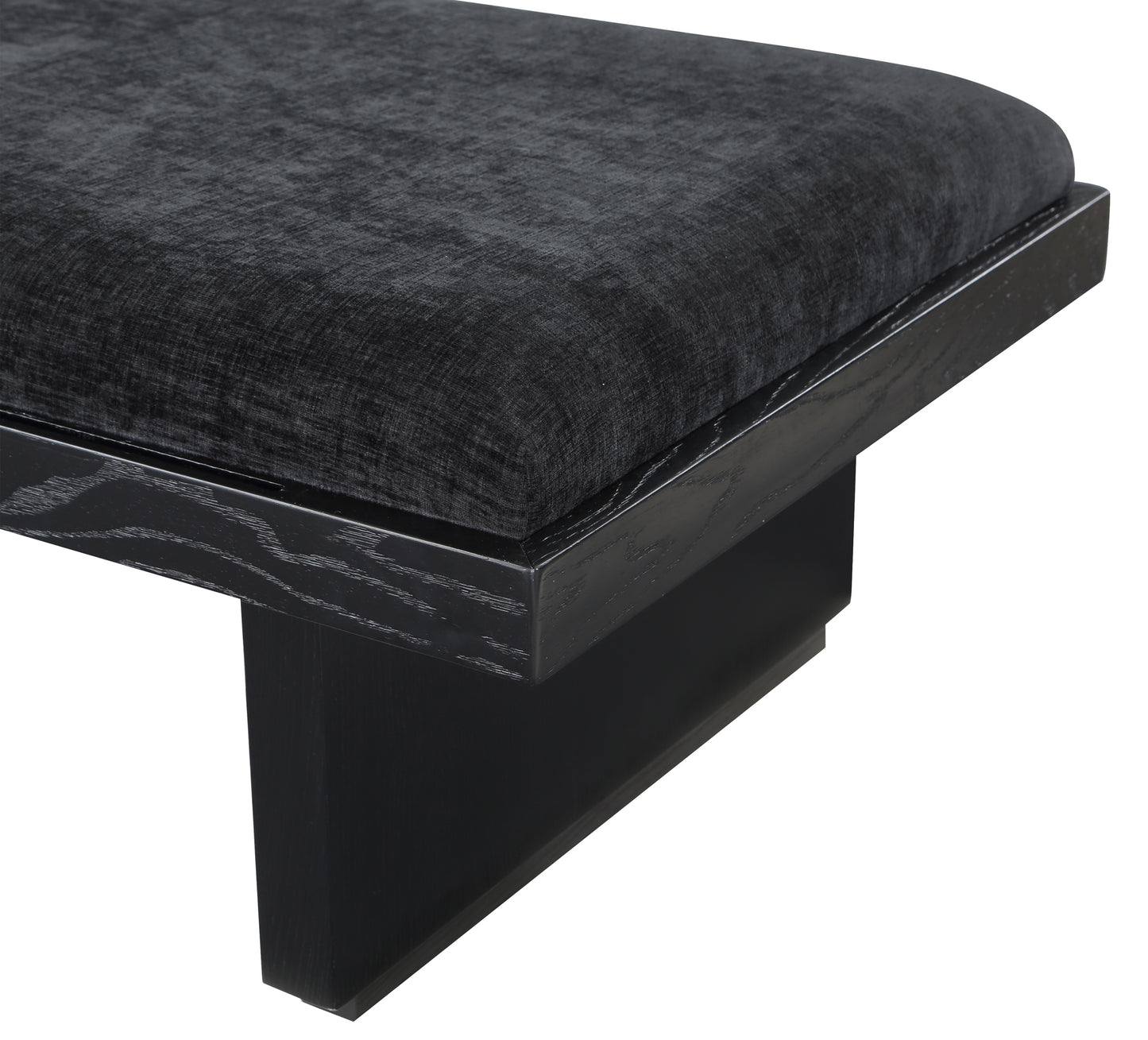 petal black chenille fabric bench black