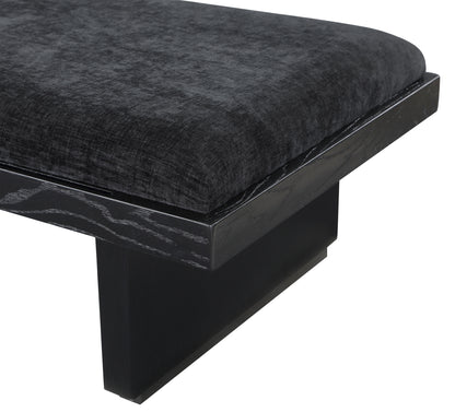 Petal Black Chenille Fabric Bench Black