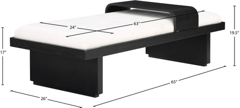 Hadley Cream Chenille Fabric Upholstered Bench, 1 Piece (Style 2)