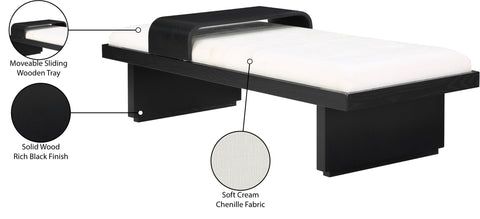 Hadley Cream Chenille Fabric Upholstered Bench, 1 Piece (Style 2)