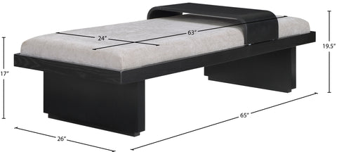 Hadley Grey Chenille Fabric Upholstered Bench, 1 Piece