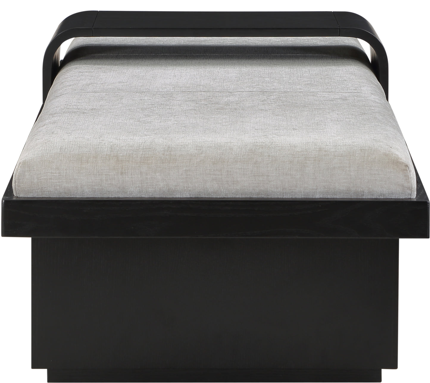 petal light grey chenille fabric bench grey