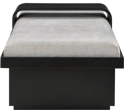 Petal Light Grey Chenille Fabric Bench Grey