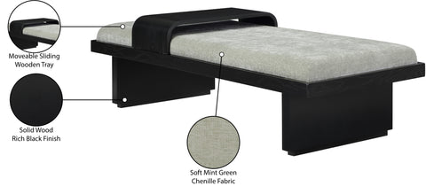 Hadley Mint Green Chenille Fabric Upholstered Bench, 1 Piece (Style 2)