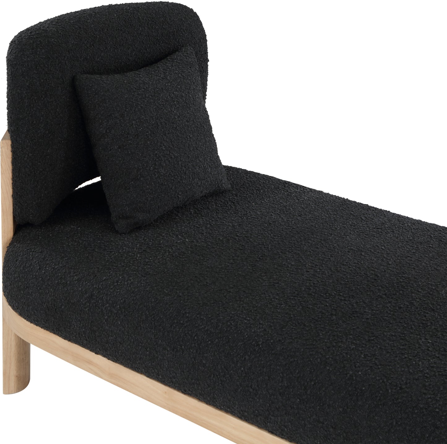 dimple black boucle fabric chaise/bench black